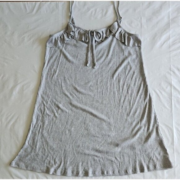 Anthropologie Maronie  Sundress Womens M Gray Ruffled Top Spaghetti Straps Short - Picture 9 of 12